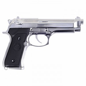 Страйкбольный пистолет WE BERETTA M92F, green gas, хромированный, металл, WE-M002